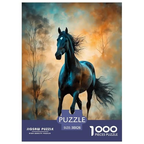 Pferd 1000 Teile Puzzle Für Erwachsene Und Kinder Tiere Erwachsenenpuzzle Clevere Rätsel Weihnachtspuzzle 38x26cm/1000pcs von PHQAZWSXE