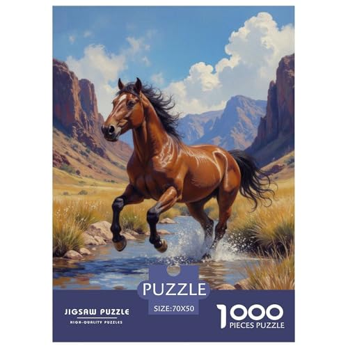 Pferd Puzzle 1000 Teile Für Die Ganze Familie Tier Erwachsenenpuzzle Geschicklichkeitsspiel Weihnachtspuzzle 70x50cm/1000pcs von PHQAZWSXE