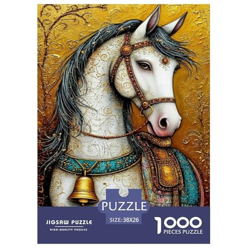 Pferd Puzzle 1000 Teile Für Die Ganze Familie Tier Impossible Puzzle Geschicklichkeitsspiel Geschenk 38x26cm/1000pcs von PHQAZWSXE