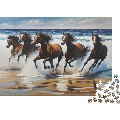 Pferd Puzzle 1000 Teile Für Erwachsene Tiere Erwachsenenpuzzle Geschicklichkeitsspiel Weihnachtspuzzle 1000pcs (75x50cm) von PHQAZWSXE