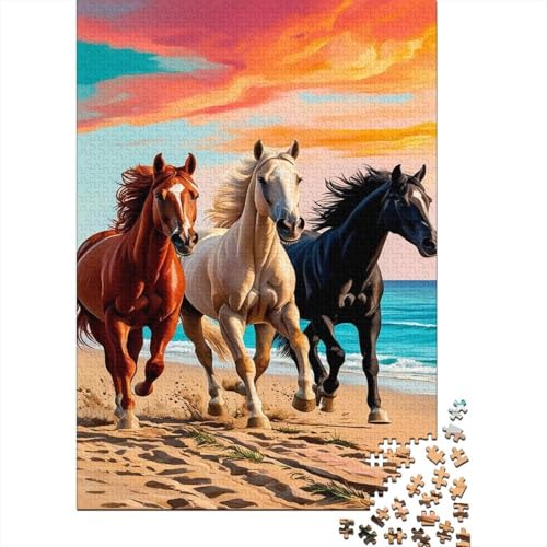 Pferd Puzzle 1000 Teile Für Erwachsene Und Kinder Tier Erwachsenenpuzzle Clevere Rätsel Geschenk 1000pcs (75x50cm) von PHQAZWSXE