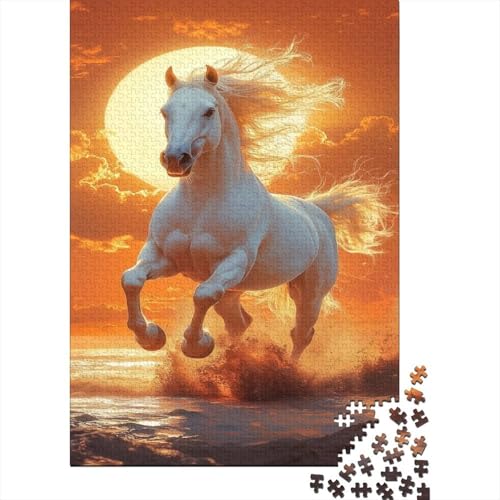 Pferd Puzzle 1000 Teile Für Erwachsene Und Kinder Tier Erwachsenenpuzzle Geschicklichkeitsspiel Geschenk 1000pcs (75x50cm) von PHQAZWSXE