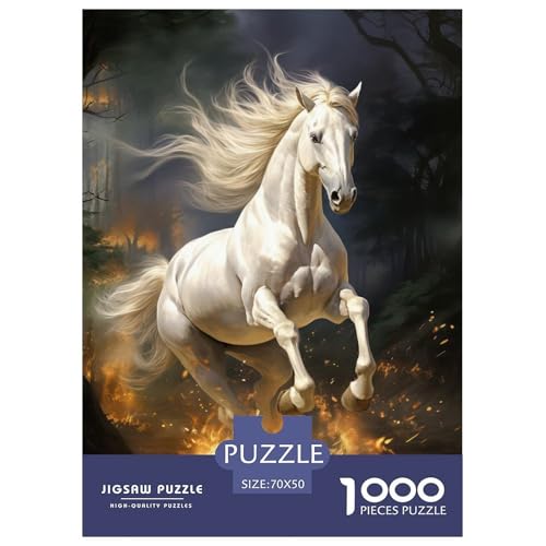 Pferd Puzzle 1000 Teile Für Erwachsene Und Kinder Tiere Impossible Puzzle Clevere Rätsel Geschenk 70x50cm/1000pcs von PHQAZWSXE