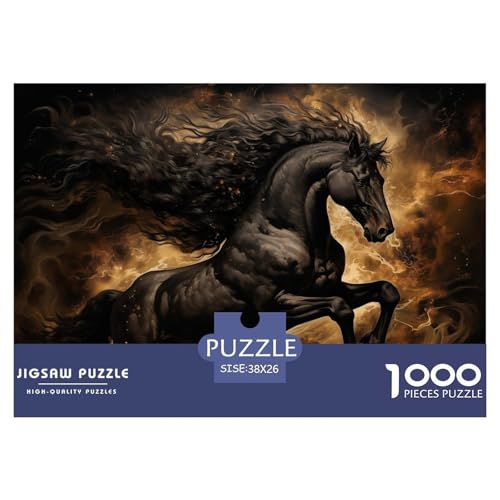 Pferd Puzzle 1000 Teile Für Erwachsene interessant Impossible Puzzle Geschicklichkeitsspiel Weihnachtspuzzle 38x26cm/1000pcs von PHQAZWSXE