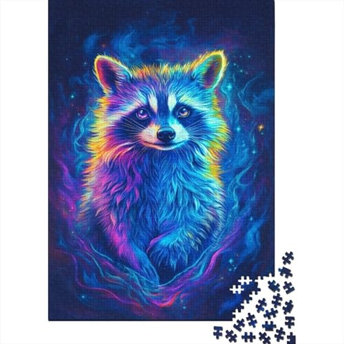 Raccoon Puzzle 1000 Teile Für Die Ganze Familie Tier Erwachsenenpuzzle Geschicklichkeitsspiel Weihnachtspuzzle 1000pcs (75x50cm) von PHQAZWSXE