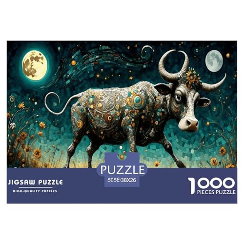 Rinder 1000 Teile Puzzle Für Die Ganze Familie Tiere Erwachsenenpuzzle Geschicklichkeitsspiel Weihnachtspuzzle 38x26cm/1000pcs von PHQAZWSXE
