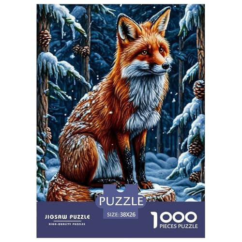 Roter Fuchs 1000 Teile Puzzle Für Erwachsene Tier Impossible Puzzle Geschicklichkeitsspiel Weihnachtspuzzle 38x26cm/1000pcs von PHQAZWSXE