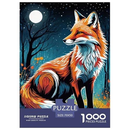 Roter Fuchs 1000 Teile Puzzle Für Erwachsene Und Kinder Tier Impossible Puzzle Clevere Rätsel Geschenk 70x50cm/1000pcs von PHQAZWSXE