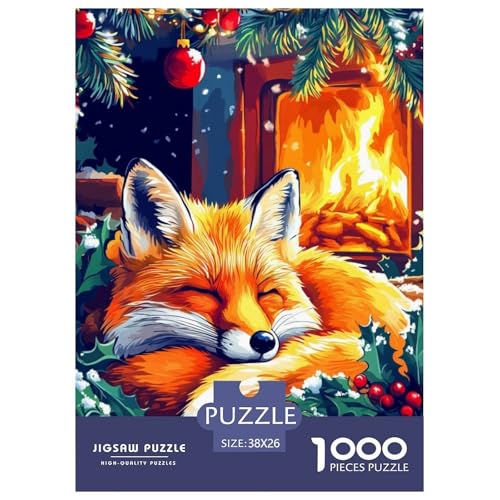 Roter Fuchs Puzzle 1000 Teile Für Die Ganze Familie Tier Erwachsenenpuzzle Clevere Rätsel Weihnachtspuzzle 38x26cm/1000pcs von PHQAZWSXE