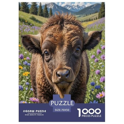 Rural Rinder Puzzle 1000 Teile Für Die Ganze Familie Tiere Impossible Puzzle Geschicklichkeitsspiel Weihnachtspuzzle 70x50cm/1000pcs von PHQAZWSXE