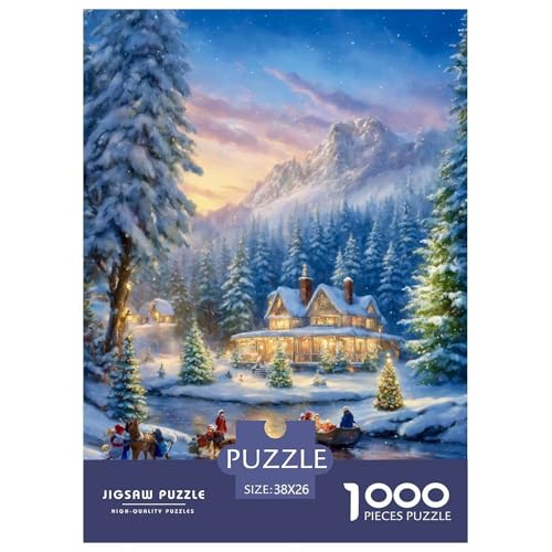 SantaHut Puzzle 1000 Teile Für Erwachsene Und Kinder interessant persönlich Impossible Puzzle Clevere Rätsel Weihnachtspuzzle 38x26cm/1000pcs von PHQAZWSXE