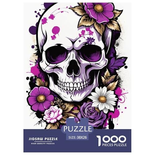 Schädel Puzzle 1000 Teile Für Die Ganze Familie interessant Erwachsenenpuzzle Geschicklichkeitsspiel Geschenk 38x26cm/1000pcs von PHQAZWSXE
