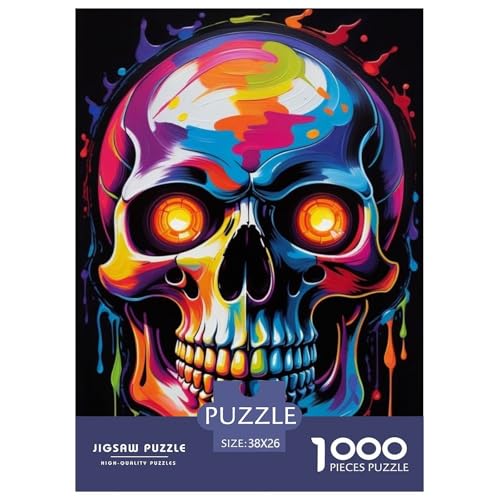 Schädel Puzzle 1000 Teile Für Erwachsene Und Kinder interessant Erwachsenenpuzzle Clevere Rätsel Weihnachtspuzzle 38x26cm/1000pcs von PHQAZWSXE