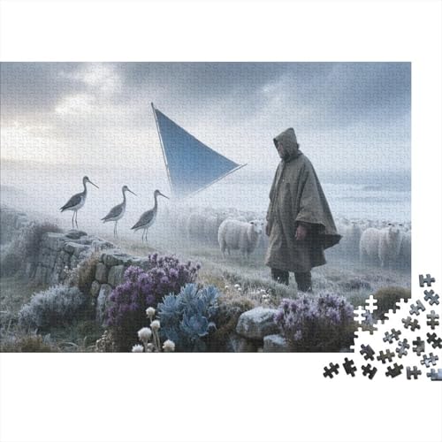 Schafherde 1000 Teile Puzzle Für Erwachsene Und Kinder Tier Impossible Puzzle Geschicklichkeitsspiel Weihnachtspuzzle 1000pcs (75x50cm) von PHQAZWSXE