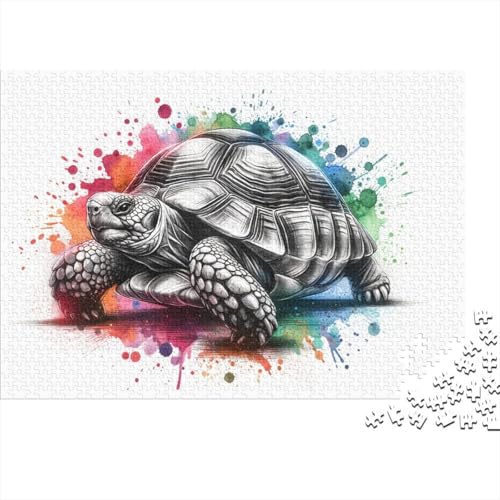 Schildkröte Puzzle 1000 Teile Für Erwachsene Tiere Impossible Puzzle Geschicklichkeitsspiel Weihnachtspuzzle 1000pcs (75x50cm) von PHQAZWSXE