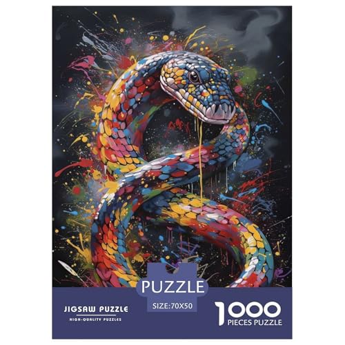 Schlange 1000 Teile Puzzle Für Die Ganze Familie Tier Erwachsenenpuzzle Clevere Rätsel Weihnachtspuzzle 70x50cm/1000pcs von PHQAZWSXE