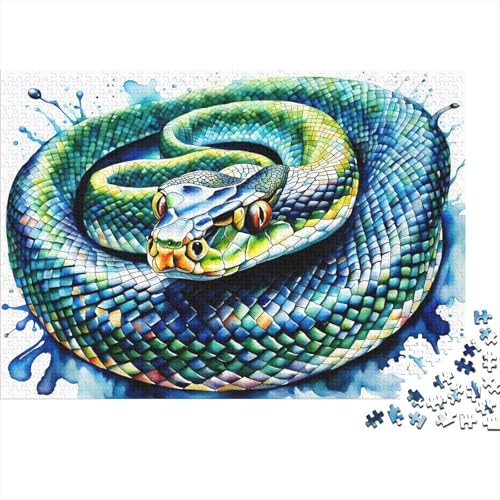 Schlange Puzzle 1000 Teile Für Die Ganze Familie Tiere Erwachsenenpuzzle Clevere Rätsel Geschenk 1000pcs (75x50cm) von PHQAZWSXE
