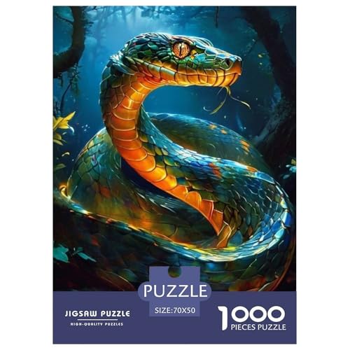 Schlange Puzzle 1000 Teile Für Erwachsene Tier Erwachsenenpuzzle Clevere Rätsel Geschenk 70x50cm/1000pcs von PHQAZWSXE