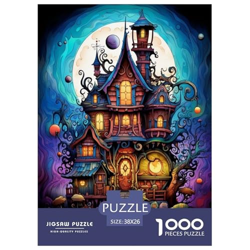 Schloss 1000 Teile Puzzle Für Erwachsene interessant Erwachsenenpuzzle Clevere Rätsel Geschenk 38x26cm/1000pcs von PHQAZWSXE