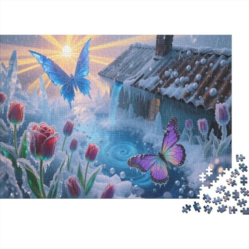 Schmetterling 1000 Teile Puzzle Für Die Ganze Familie Tanzende Schmetterlinge Impossible Puzzle Clevere Rätsel Geschenk 1000pcs (75x50cm) von PHQAZWSXE