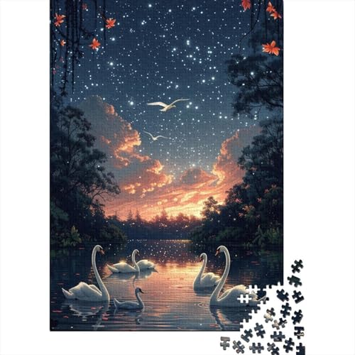 Schwan 1000 Teile Puzzle Für Erwachsene Tier Impossible Puzzle Geschicklichkeitsspiel Weihnachtspuzzle 1000pcs (75x50cm) von PHQAZWSXE