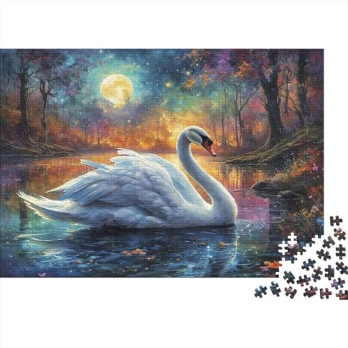 Schwan 1000 Teile Puzzle Für Erwachsene Und Kinder Tiere Impossible Puzzle Geschicklichkeitsspiel Geschenk 1000pcs (75x50cm) von PHQAZWSXE