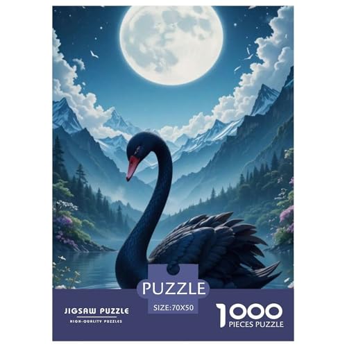 Schwan 1000 Teile Puzzle Für Erwachsene interessant Impossible Puzzle Geschicklichkeitsspiel Geschenk 70x50cm/1000pcs von PHQAZWSXE