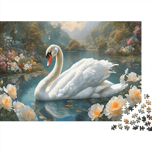 Schwan Puzzle 1000 Teile Für Die Ganze Familie Tiere Impossible Puzzle Clevere Rätsel Weihnachtspuzzle 1000pcs (75x50cm) von PHQAZWSXE