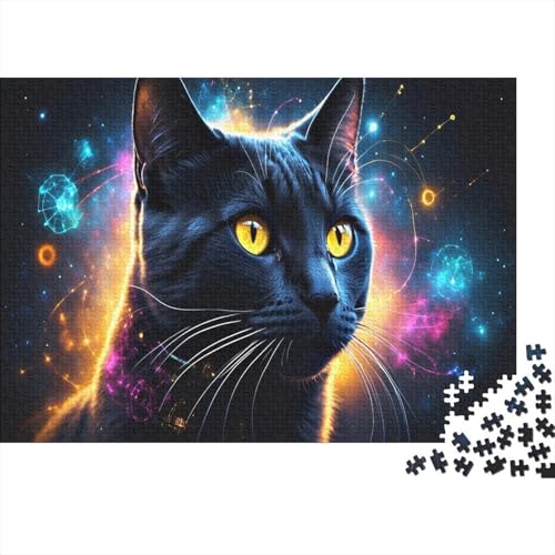 Schwarze Katze Puzzle 1000 Teile Für Erwachsene Und Kinder interessant Impossible Puzzle Clevere Rätsel Geschenk 1000pcs (75x50cm) von PHQAZWSXE