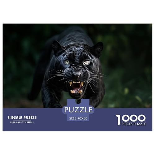 Schwarze Panther 1000 Teile Puzzle Für Erwachsene Und Kinder Tiere Impossible Puzzle Clevere Rätsel GescHühnerk 70x50cm/1000pcs von PHQAZWSXE