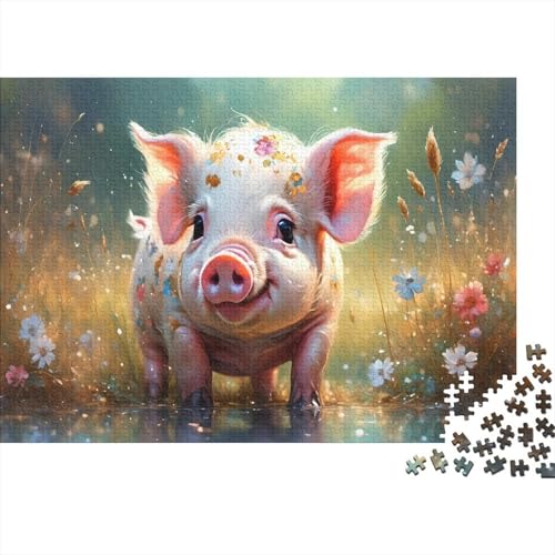 Schwein 1000 Teile Puzzle Für Die Ganze Familie Tiere Erwachsenenpuzzle Geschicklichkeitsspiel Weihnachtspuzzle 1000pcs (75x50cm) von PHQAZWSXE
