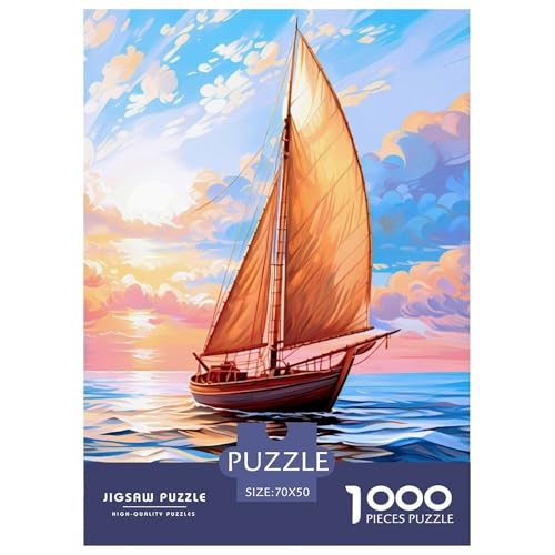 Segelboot 1000 Teile Puzzle Für Erwachsene Und Kinder interessant Erwachsenenpuzzle Geschicklichkeitsspiel Weihnachtspuzzle 70x50cm/1000pcs von PHQAZWSXE
