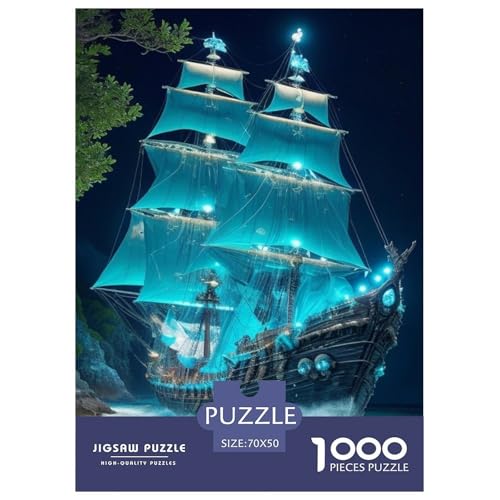 Segelboot 1000 Teile Puzzle Für Erwachsene interessant persönlich Impossible Puzzle Clevere Rätsel Weihnachtspuzzle 70x50cm/1000pcs von PHQAZWSXE