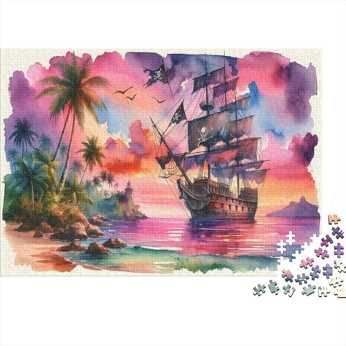 Segelboot Puzzle 1000 Teile Für Erwachsene Kunst Erwachsenenpuzzle Clevere Rätsel Geschenk 1000pcs (75x50cm) von PHQAZWSXE