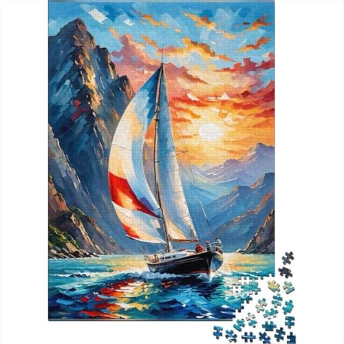 Segelboot Puzzle 1000 Teile Für Erwachsene Und Kinder interessant Impossible Puzzle Geschicklichkeitsspiel Geschenk 1000pcs (75x50cm) von PHQAZWSXE