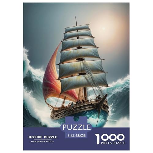 Segelboot Puzzle 1000 Teile Für Erwachsene Und Kinder interessant persönlich Impossible Puzzle Clevere Rätsel Weihnachtspuzzle 38x26cm/1000pcs von PHQAZWSXE