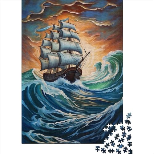 Segelboot Puzzle 1000 Teile Für Erwachsene interessant Impossible Puzzle Geschicklichkeitsspiel Geschenk 1000pcs (75x50cm) von PHQAZWSXE