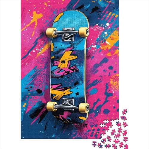 Skateboard 1000 Teile Puzzle Für Die Ganze Familie interessant Impossible Puzzle Clevere Rätsel Weihnachtspuzzle 1000pcs (75x50cm) von PHQAZWSXE