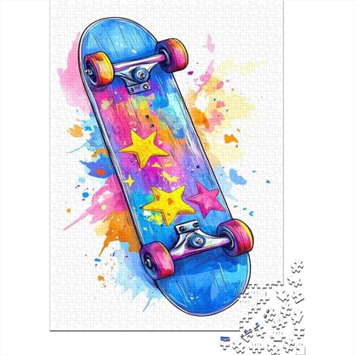 Skateboard 1000 Teile Puzzle Für Erwachsene Und Kinder interessant Impossible Puzzle Geschicklichkeitsspiel Geschenk 1000pcs (75x50cm) von PHQAZWSXE