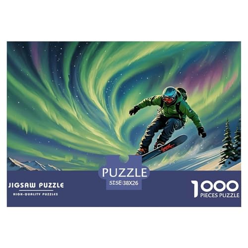 Skifahren 1000 Teile Puzzle Für Erwachsene interessant Impossible Puzzle Clevere Rätsel Geschenk 38x26cm/1000pcs von PHQAZWSXE