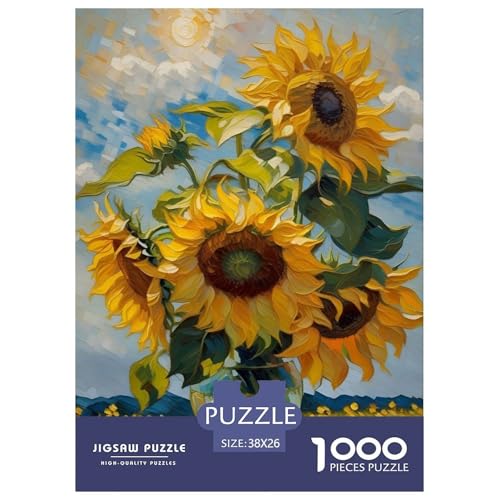 Sonnenblumen 1000 Teile Puzzle Für Erwachsene Und Kinder interessant Erwachsenenpuzzle Geschicklichkeitsspiel Weihnachtspuzzle 38x26cm/1000pcs von PHQAZWSXE