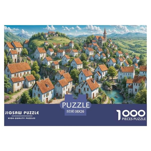 Stadt 1000 Teile Puzzle Für Die Ganze Familie interessant Impossible Puzzle Clevere Rätsel Weihnachtspuzzle 38x26cm/1000pcs von PHQAZWSXE