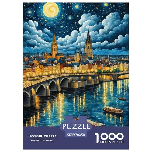 Stadtblick 1000 Teile Puzzle Für Erwachsene Und Kinder interessant Impossible Puzzle Clevere Rätsel Geschenk 70x50cm/1000pcs von PHQAZWSXE