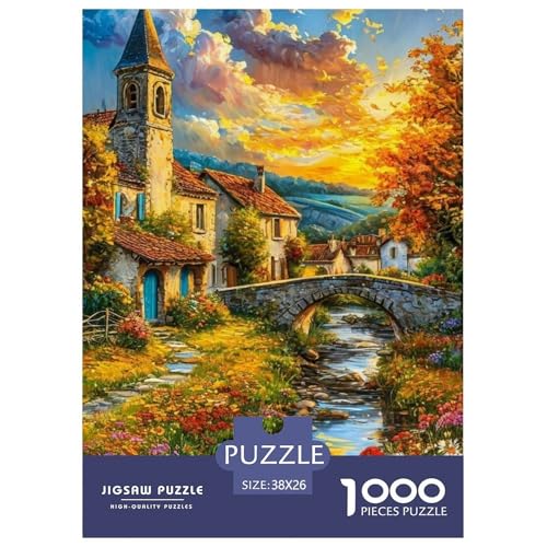Stadtlandschaft Puzzle 1000 Teile Für Erwachsene Und Kinder interessant Impossible Puzzle Geschicklichkeitsspiel Weihnachtspuzzle 38x26cm/1000pcs von PHQAZWSXE