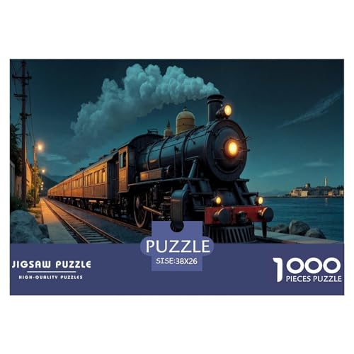 Steam Zug 1000 Teile Puzzle Für Erwachsene interessant Erwachsenenpuzzle Geschicklichkeitsspiel Geschenk 38x26cm/1000pcs von PHQAZWSXE