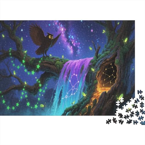 Sternennacht 1000 Teile Puzzle Für Erwachsene Und Kinder Sternennacht Wasserfall Erwachsenenpuzzle Geschicklichkeitsspiel Weihnachtspuzzle 1000pcs (75x50cm) von PHQAZWSXE