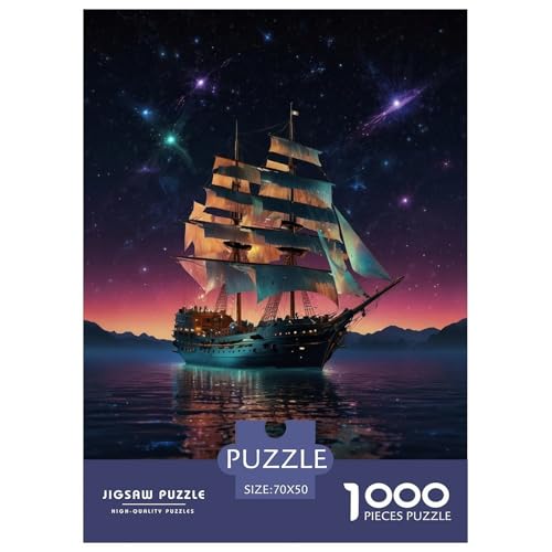 Sternennacht SeeMannn 1000 Teile Puzzle Für Die Ganze Familie interessant persönlich Impossible Puzzle Clevere Rätsel Geschenk 70x50cm/1000pcs von PHQAZWSXE