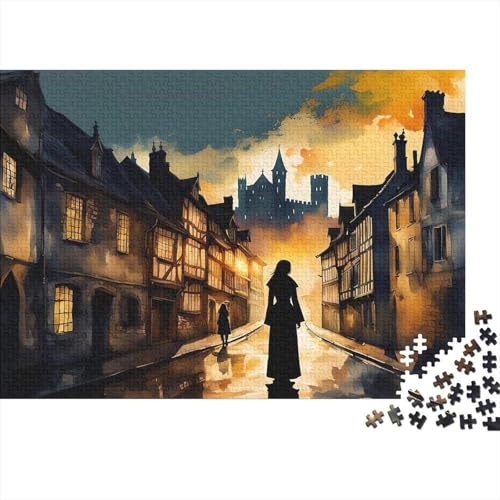 Straßenblick Puzzle 1000 Teile Für Erwachsene interessant Erwachsenenpuzzle Geschicklichkeitsspiel Weihnachtspuzzle 1000pcs (75x50cm) von PHQAZWSXE