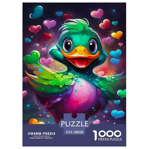 Süß Ente Puzzle 1000 Teile Für Erwachsene Und Kinder Tiere Erwachsenenpuzzle Geschicklichkeitsspiel GescHühnerk 38x26cm/1000pcs von PHQAZWSXE