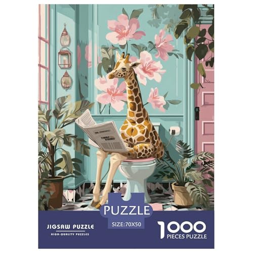 Süße Giraffe 1 Puzzle 1000 Teile Für Erwachsene Und Kinder Tier Impossible Puzzle Clevere Rätsel Weihnachtspuzzle 70x50cm/1000pcs von PHQAZWSXE